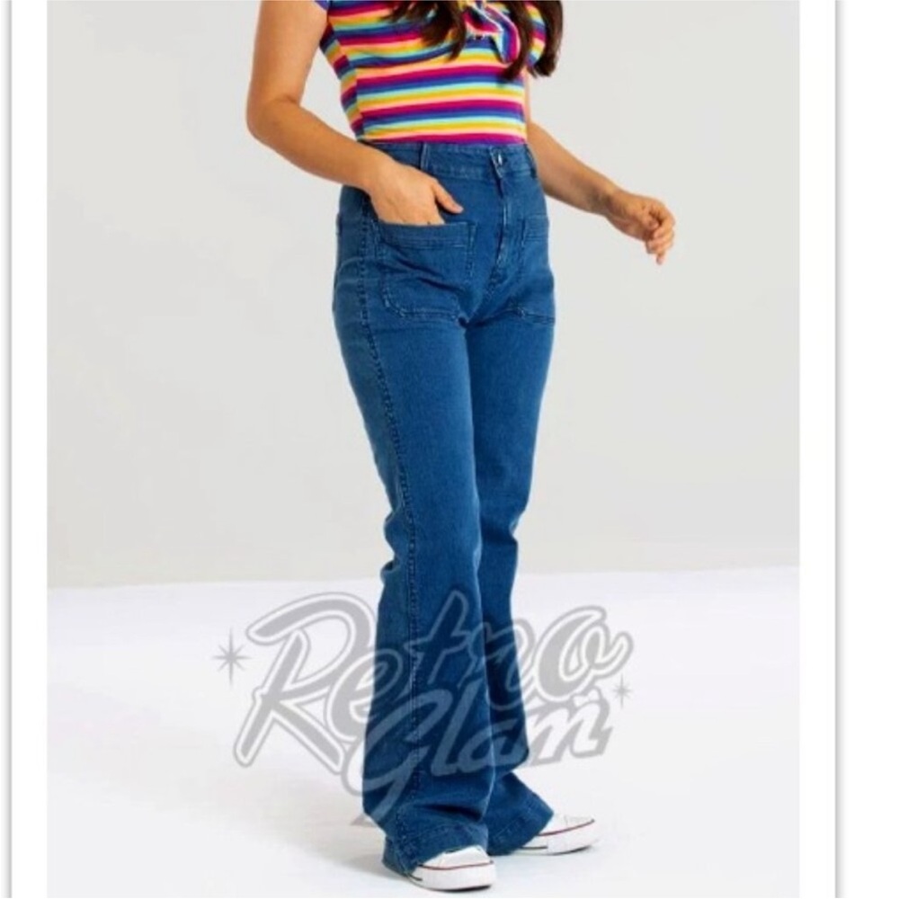 Hell Bunny Classic Blue Flare Jeans